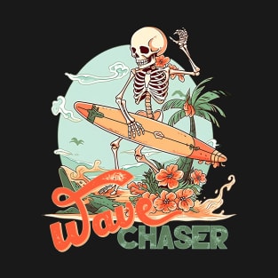 Retro surfing skeleton surfer gift T-Shirt