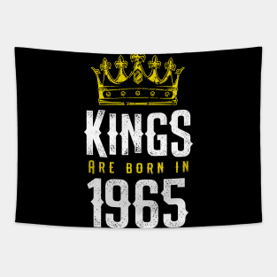 kings are born 1965 birthday quote crown king birthday party gift Tapestry