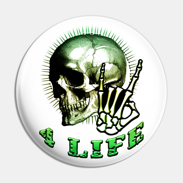 Metal 4 Life Green Pin by Shawnsonart