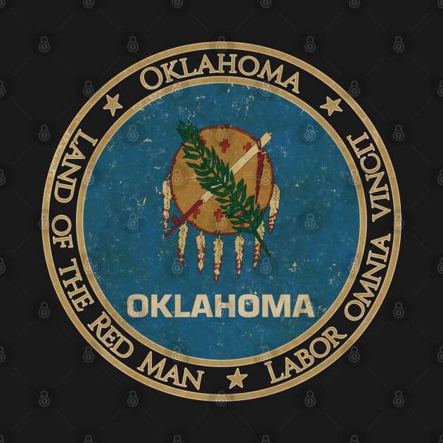 Vintage Oklahoma USA United States of America American State Flag by DragonXX