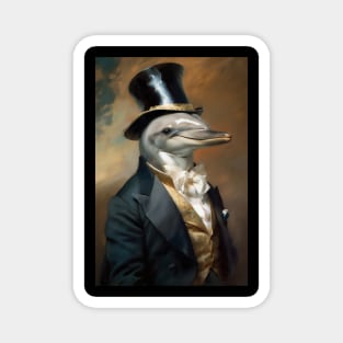 Dapper Dolphin Animal Portrait Magnet