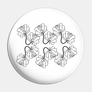 Rose outline pattern Pin