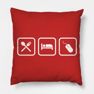 Eat Sleep Game Funny Gaming Tee Pillow