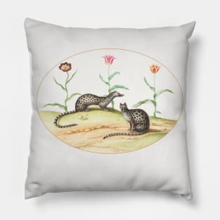 Two Genets with Tulips (1575–1580) Pillow