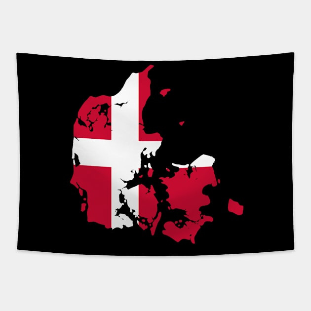 Denmark Flag Map - danmark lover Tapestry by SHB-art