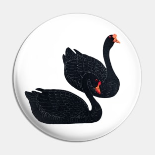 Black Geese Pin