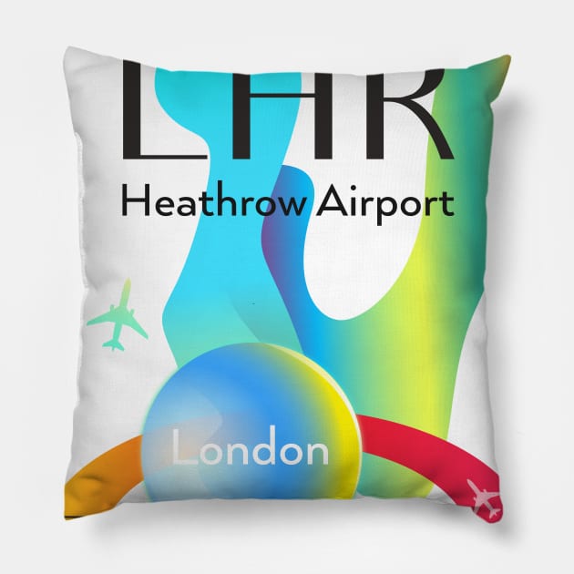 LHR Heathrow airport code London Pillow by Woohoo