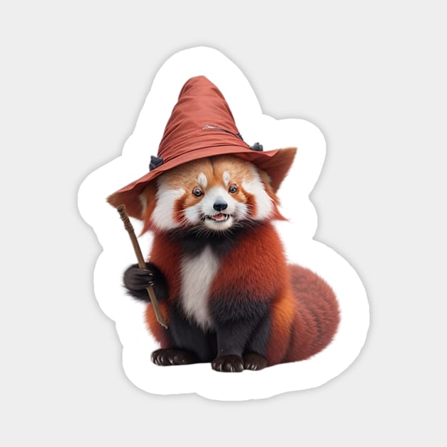 Cute Red Panda Witch Magnet by likbatonboot