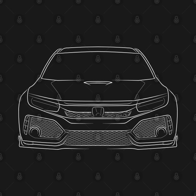 Honda Civic si Typr R FK8 - front stencil, white by mal_photography