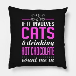 Cats and Hot Chocolate Pillow