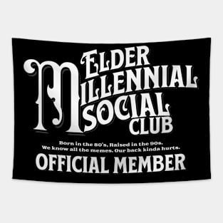 Elder Millennial Social Club Tapestry