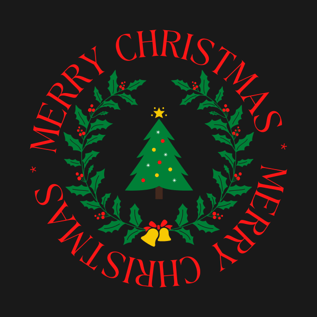 Merry Christmas Tree Logo by HappiHoli