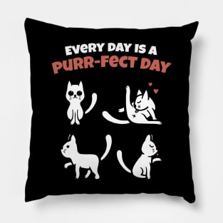 Everyday is a Purrfect Day - Funny Cat T shirt Pillow