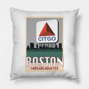 Boston Travel Poster 2 Pillow