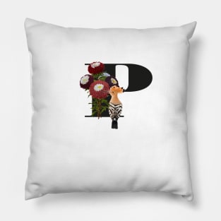 Botanical Alphabet P Pillow