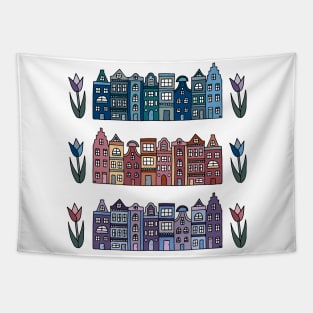 Amsterdam Houses and Tulips Tapestry