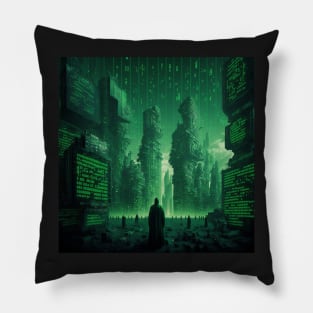 The Matrix City Coded Pillow