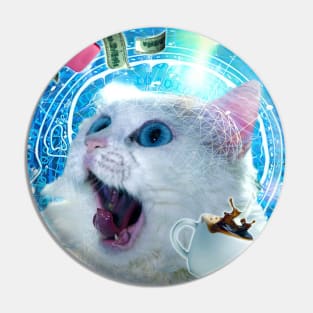 Trippy Dopamine Fasting Cat - Burger Coffee Pin