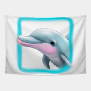Cute Dolphin Drawing Tapestry