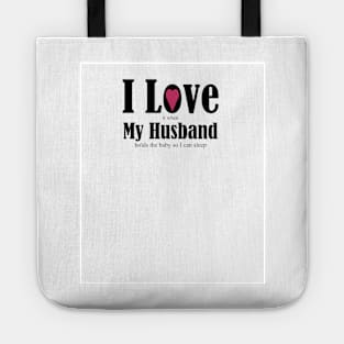 Gifts for a wife, I love my husband funny anniversary new baby gifts. Tote