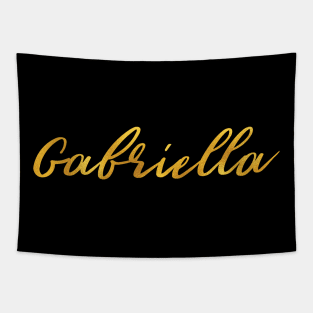 Gabriella Name Hand Lettering in Faux Gold Letters Tapestry