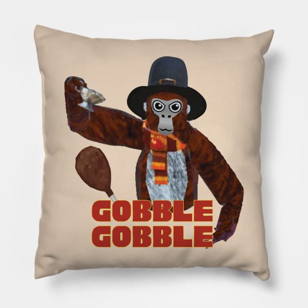 Gorilla Tag Thanksgiving Monke VR Gamer Pillow by gts