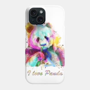 panda Watercolor rainbow portrait Phone Case