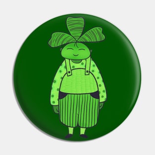 Green clover lucky boy, version 1 Pin