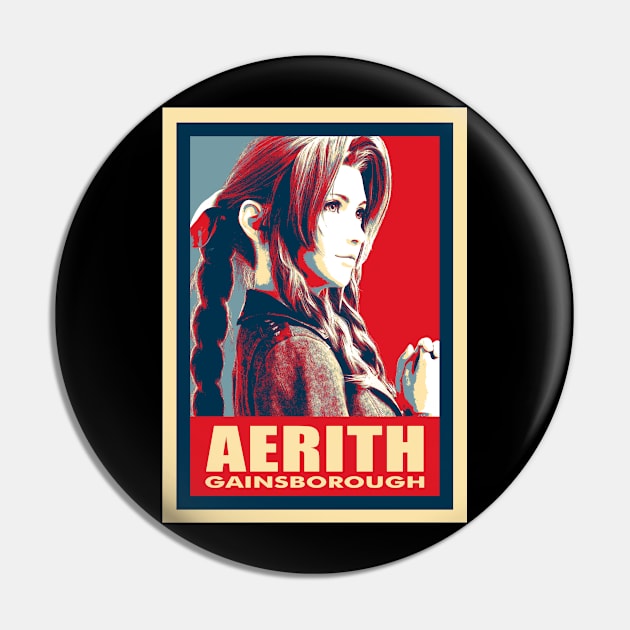 Aerith Funny FF7 Remake Game Gift Pin by beardline