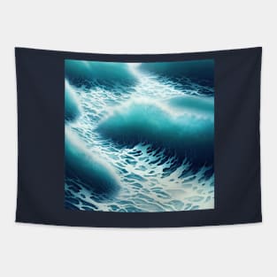 Hyperrealistic blue ocean waves Tapestry