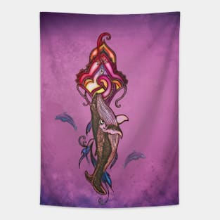 Wonderful Colorful Whale the Most Majestic Animal in the Sea Tapestry