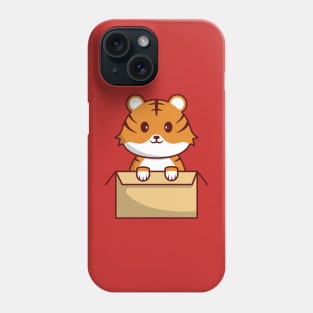 Cute Tiger in a Box Phone Case