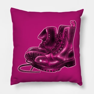 Pink combat boots Pillow