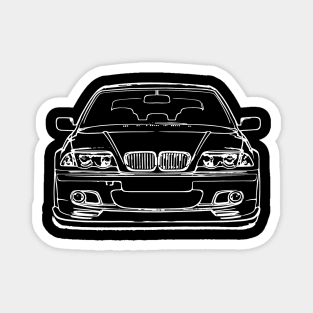 White E46 Car Sketch Art Magnet