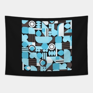 Blue geometric pattern abstract Tapestry