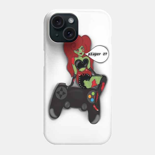 Pinup Zombie Gamer Phone Case by DaintyMoonDesigns