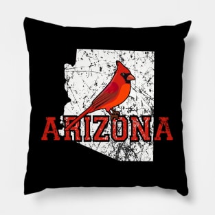 Vintage Arizona State Map Retro Football At Sunday Gameday Pillow