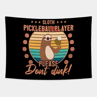 Funny Pickleball Player Gift Sloth Tapestry