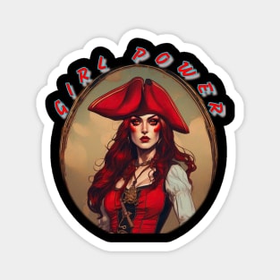 Girl power, red haired pirate beauty Magnet