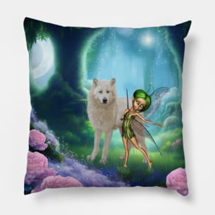 The Magical Friendship of Fairy and Wolf Pillow