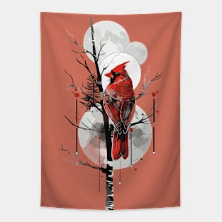 Colorful and geometric cardinal Tapestry