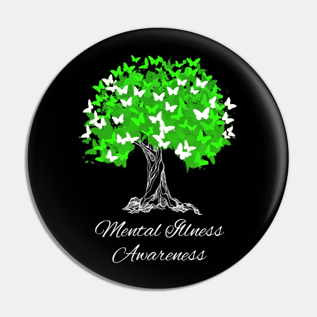 Mental Illness Awareness Butterfly Support Pin by MerchAndrey