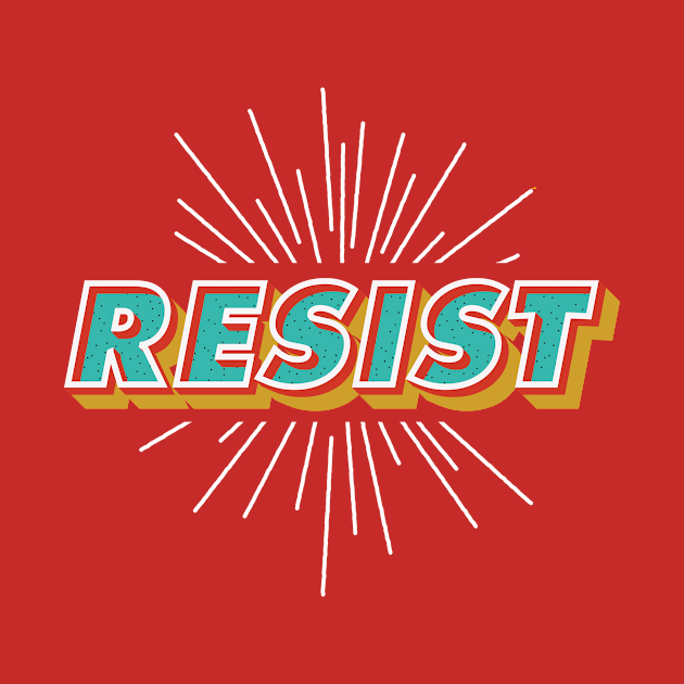 "Resist" Polkadot Sunburst Typography by XXRebellion