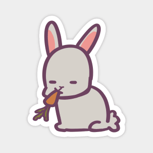 Grumpy Bunny Eating Carrot Magnet