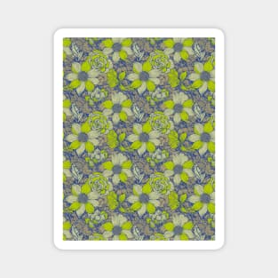 Floral pastel colors green Magnet