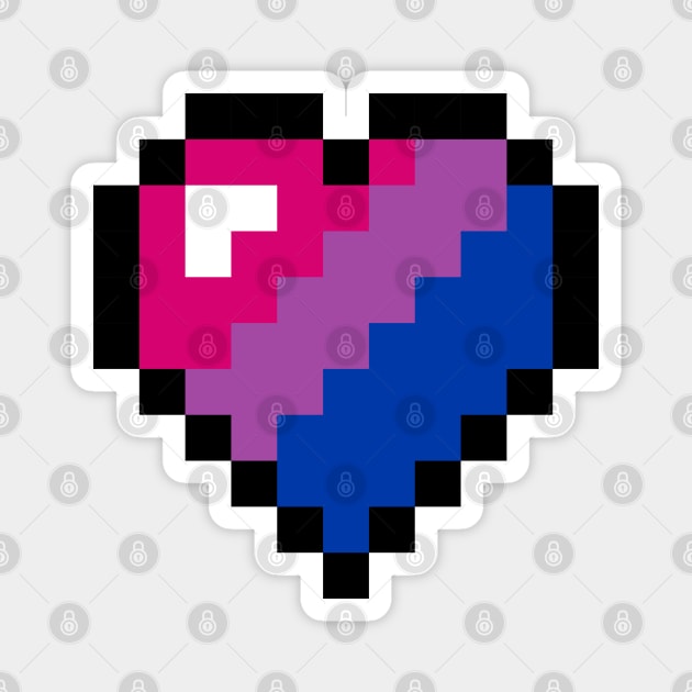 Bisexual Pride Pixel Heart Magnet by mockingjaeart