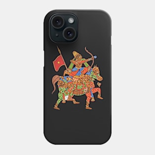 "Ashwa purush" Horse formation by men, Indian folk art design Phone Case