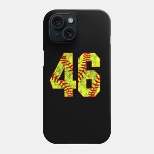 Fastpitch Softball Number 46 #46 Softball Shirt Jersey Uniform Favorite Player Biggest Fan Phone Case