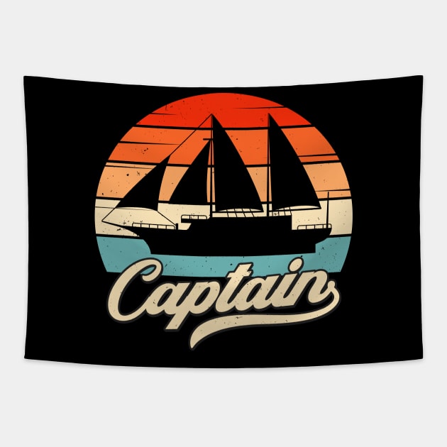 Sailing Ship Captain Vintage Sailboat Sailing Tapestry by Foxxy Merch