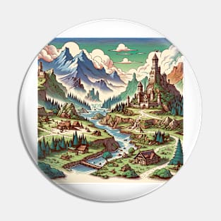 Medieval Castle Illustration Pin